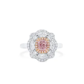 Light Pink Diamond Ring, 1.33 Ct. TW, Cushion shape, GIA Certified,Rings Colored Diamond
