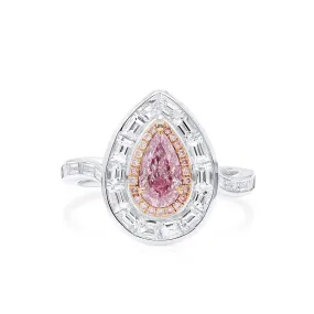 Light Pink Diamond Ring, 1.92 Ct. TW, Pear shape, GIA Certified,Rings Colored Diamond