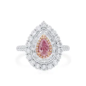 Light Pink Diamond Ring, 1.93 Ct. TW, Pear shape, GIA Certified,Rings Colored Diamond