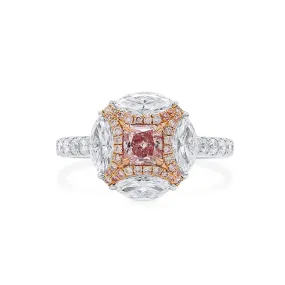 Light Pink Diamond Ring, 1.93 Ct. TW, Radiant shape, GIA Certified,Rings Colored Diamond
