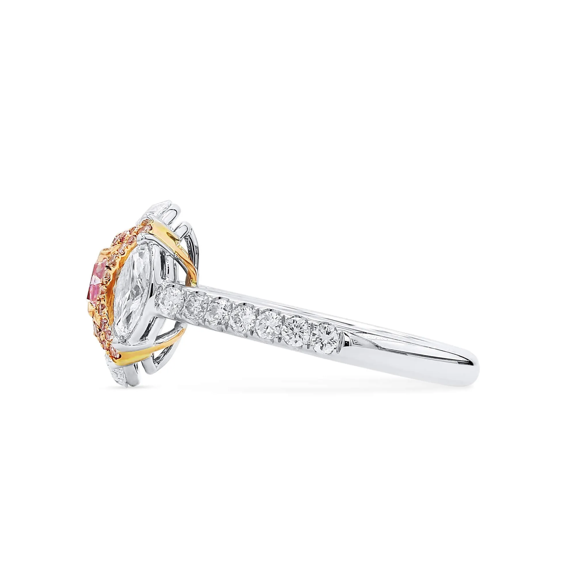 Light Pink Diamond Ring, 1.93 Ct. TW, Radiant shape, GIA Certified,Rings Colored Diamond