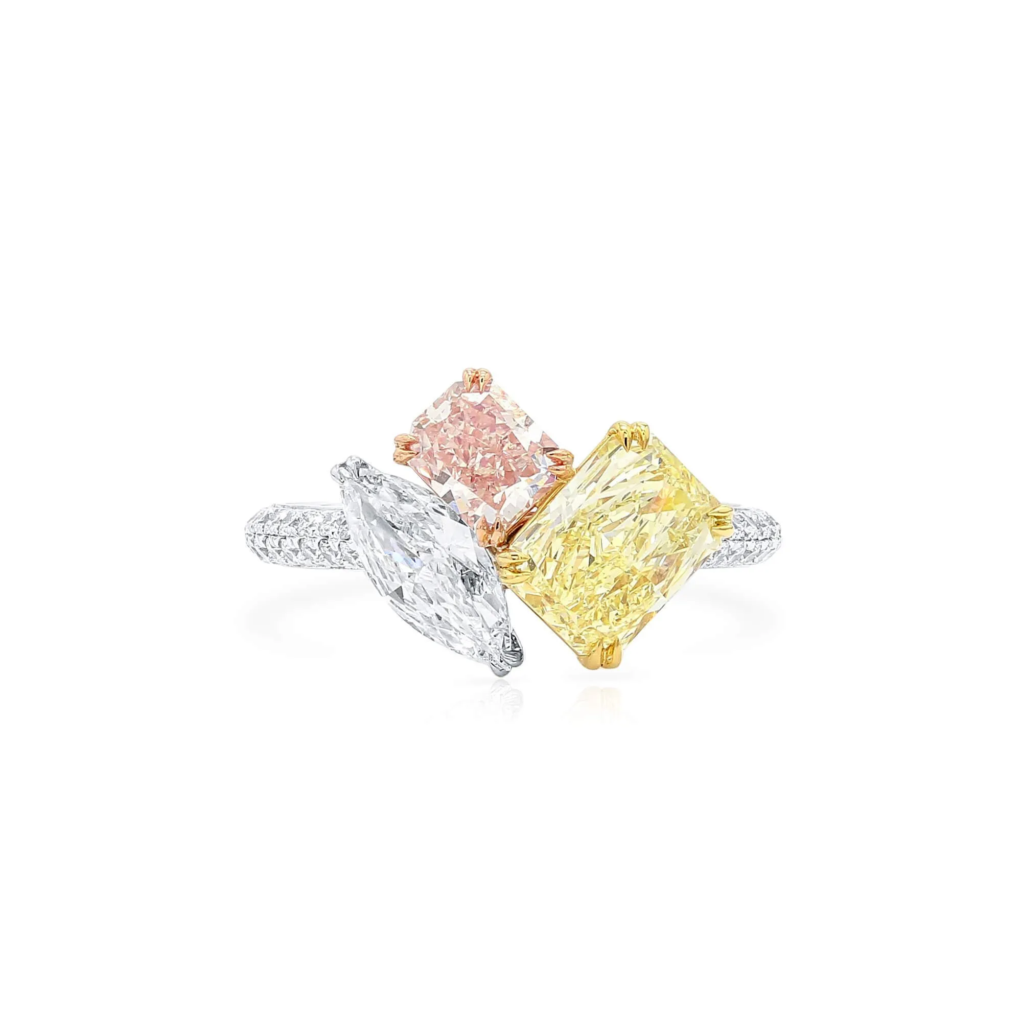 Light Pink Diamond Ring, 2.64 Ct. TW, MIX shape, GIA Certified,Rings Colored Diamond
