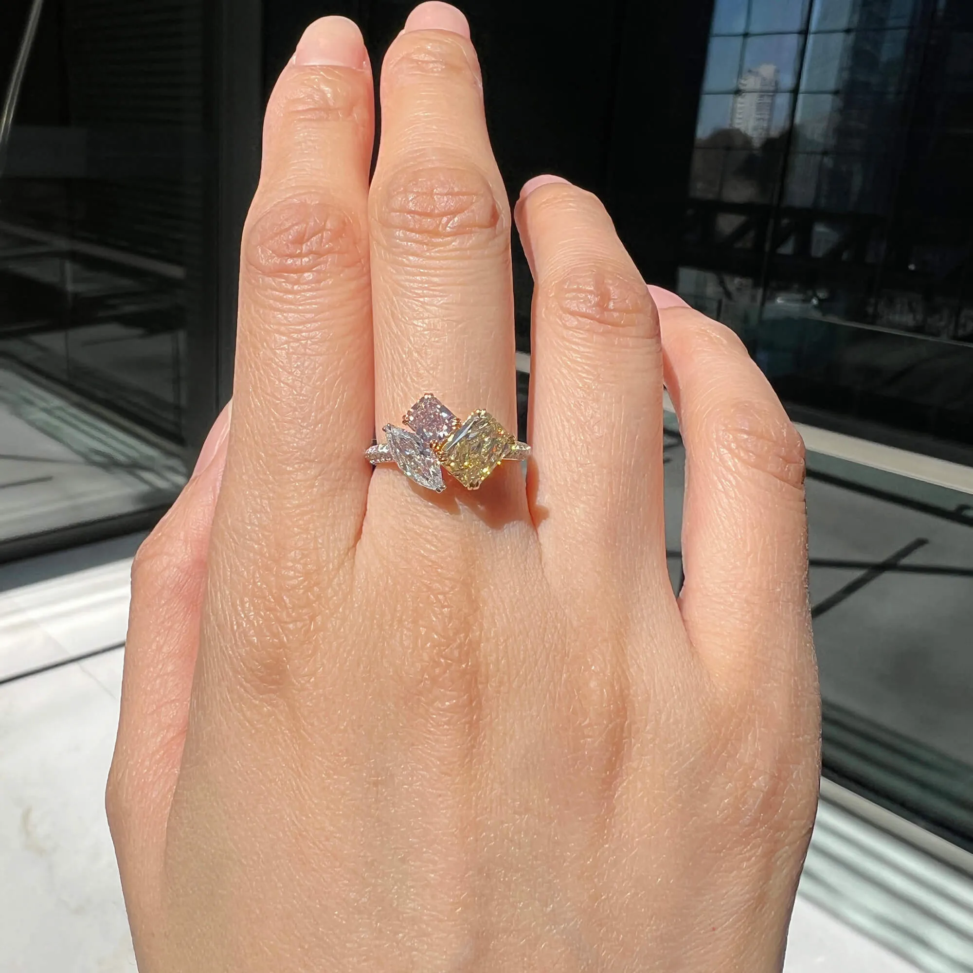Light Pink Diamond Ring, 2.64 Ct. TW, MIX shape, GIA Certified,Rings Colored Diamond