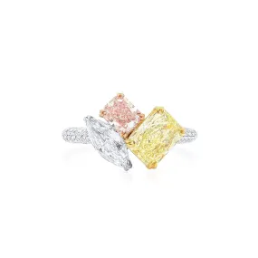 Light Pink Diamond Ring, 2.64 Ct. TW, MIX shape, GIA Certified,Rings Colored Diamond