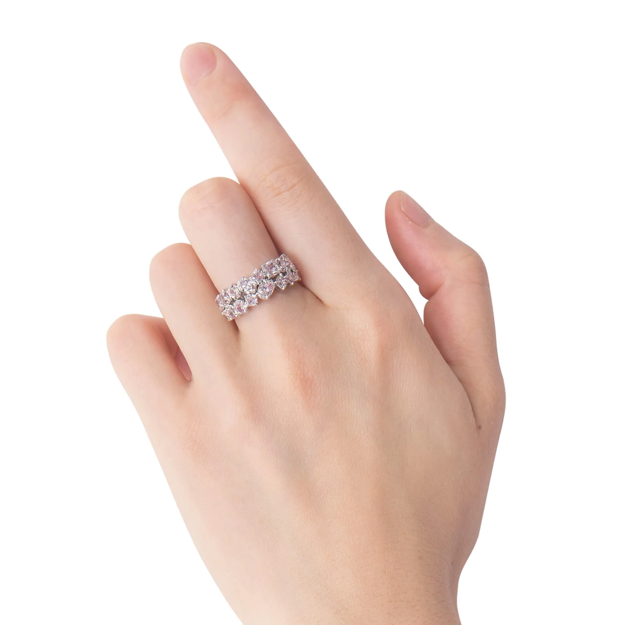 Light Pink Diamond Ring, 2.82 Ct. TW, MIX shape,Rings Colored Diamond