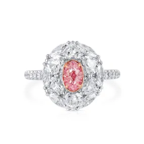 Light Pink Diamond Ring, 2.85 Ct. TW, Oval shape, GIA Certified,Rings Colored Diamond