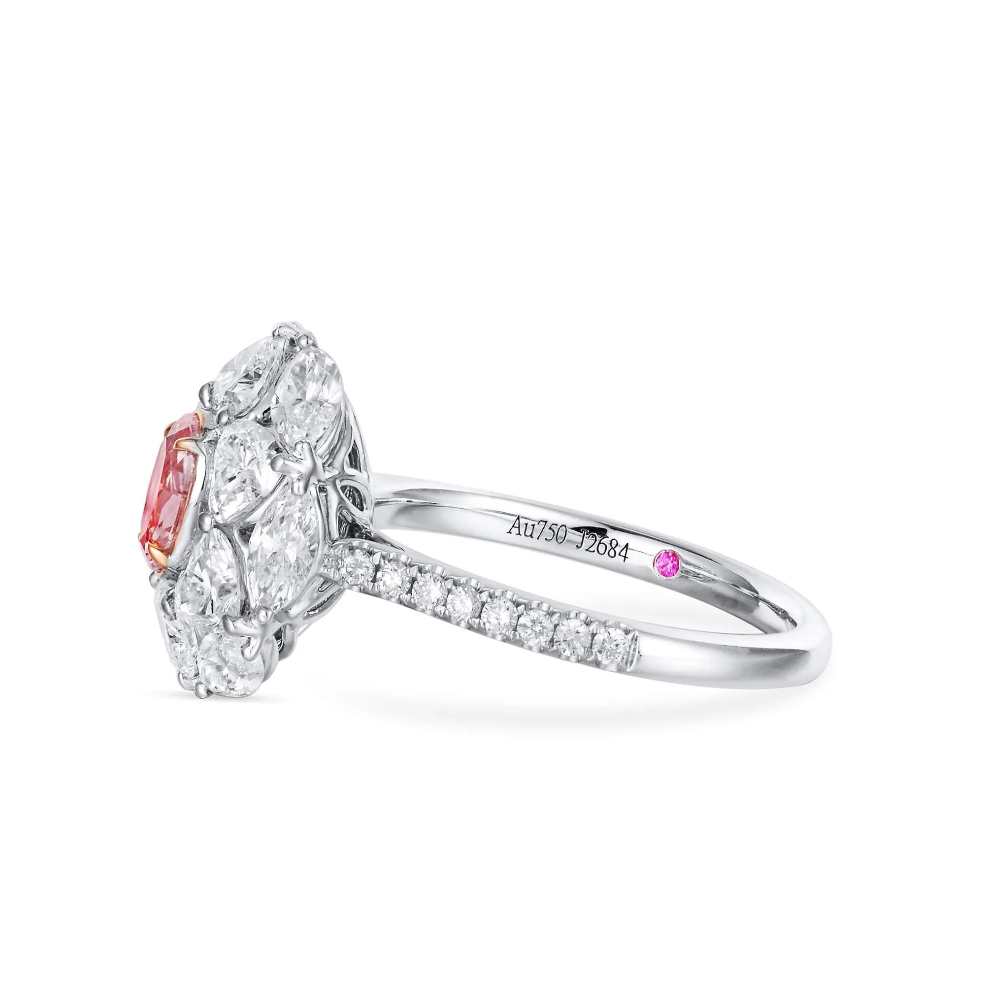 Light Pink Diamond Ring, 2.85 Ct. TW, Oval shape, GIA Certified,Rings Colored Diamond
