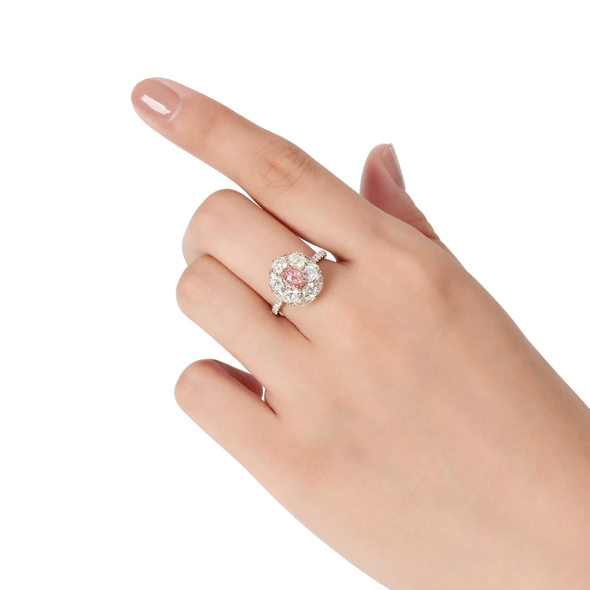Light Pink Diamond Ring, 2.85 Ct. TW, Oval shape, GIA Certified,Rings Colored Diamond