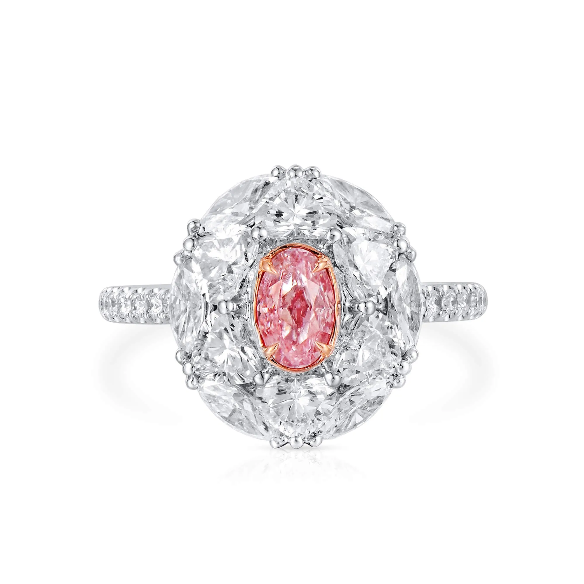 Light Pink Diamond Ring, 2.85 Ct. TW, Oval shape, GIA Certified,Rings Colored Diamond