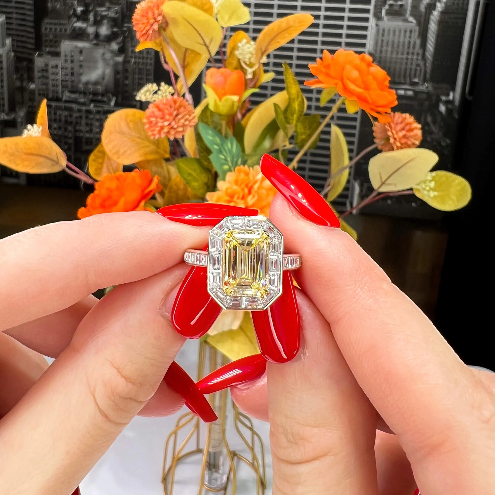 Light Yellow and White Diamond Ring, 3.02 Ct. (4.62 Ct. TW), 2221712752,Rings Colored Diamond