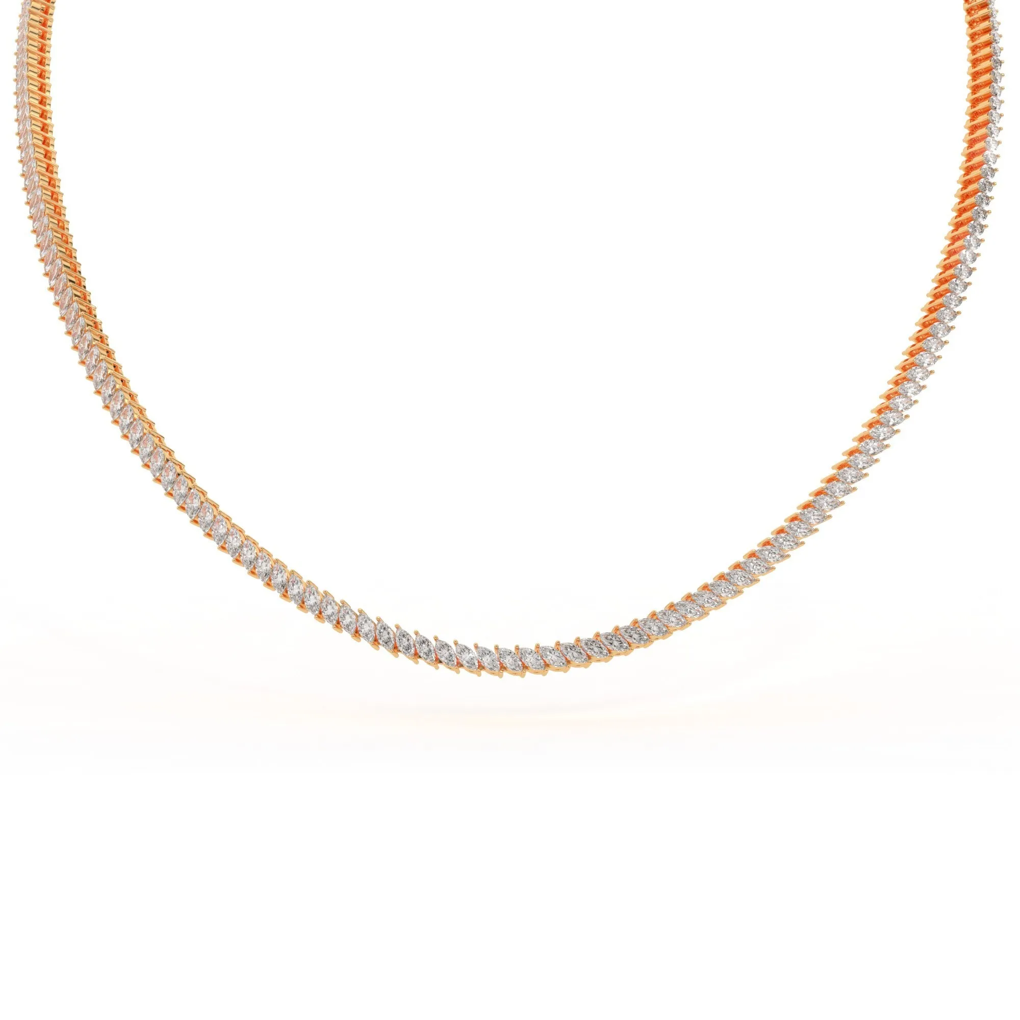 Marquise shape diamond tennis necklace, 17.0 Ct. TW,Pendant&Necklace