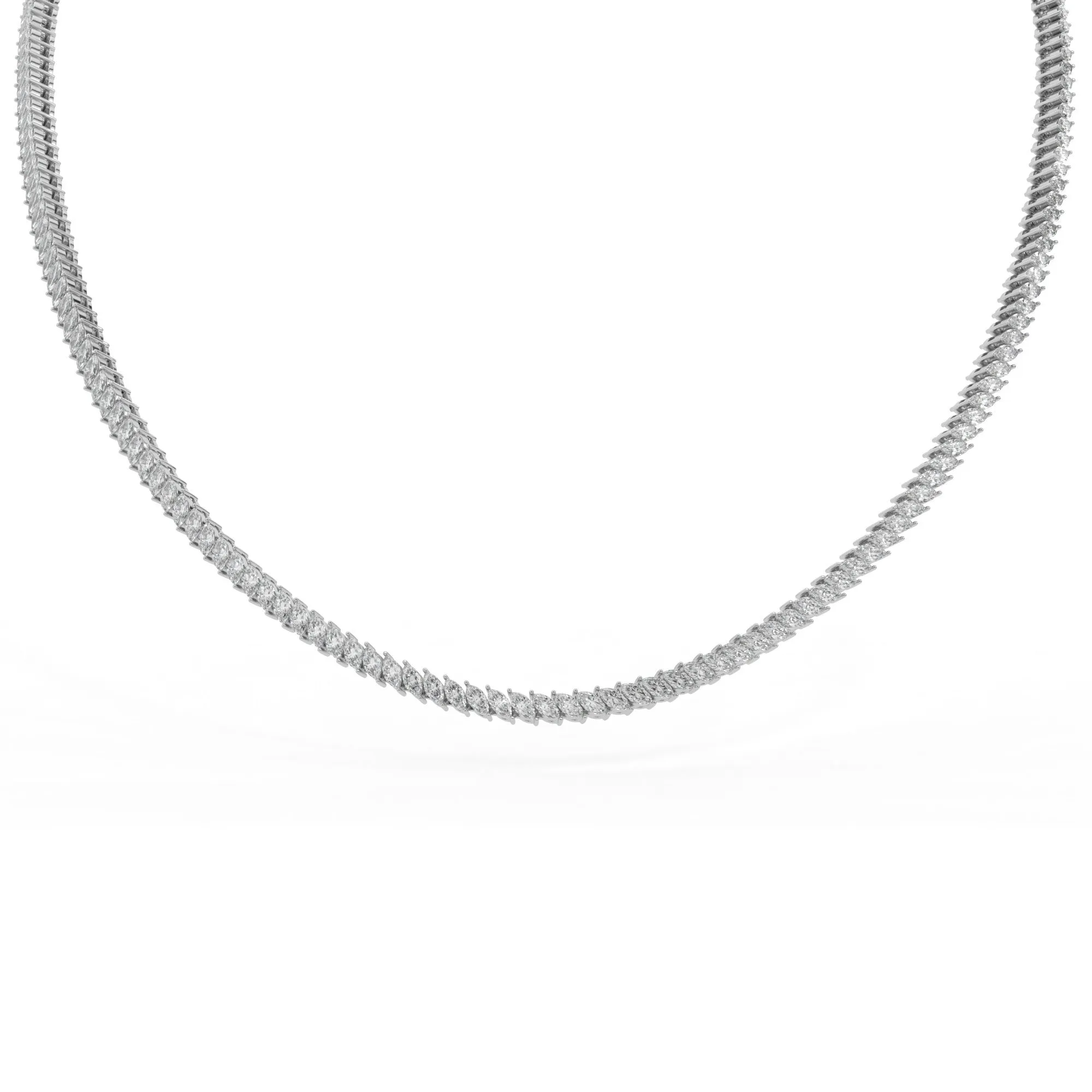 Marquise shape diamond tennis necklace, 17.0 Ct. TW,Pendant&Necklace