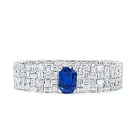 Natural Blue Burma Sapphire Bracelet, 63.89 Ct. TW, SSEF Certified, unheated,Sapphire Bracelet