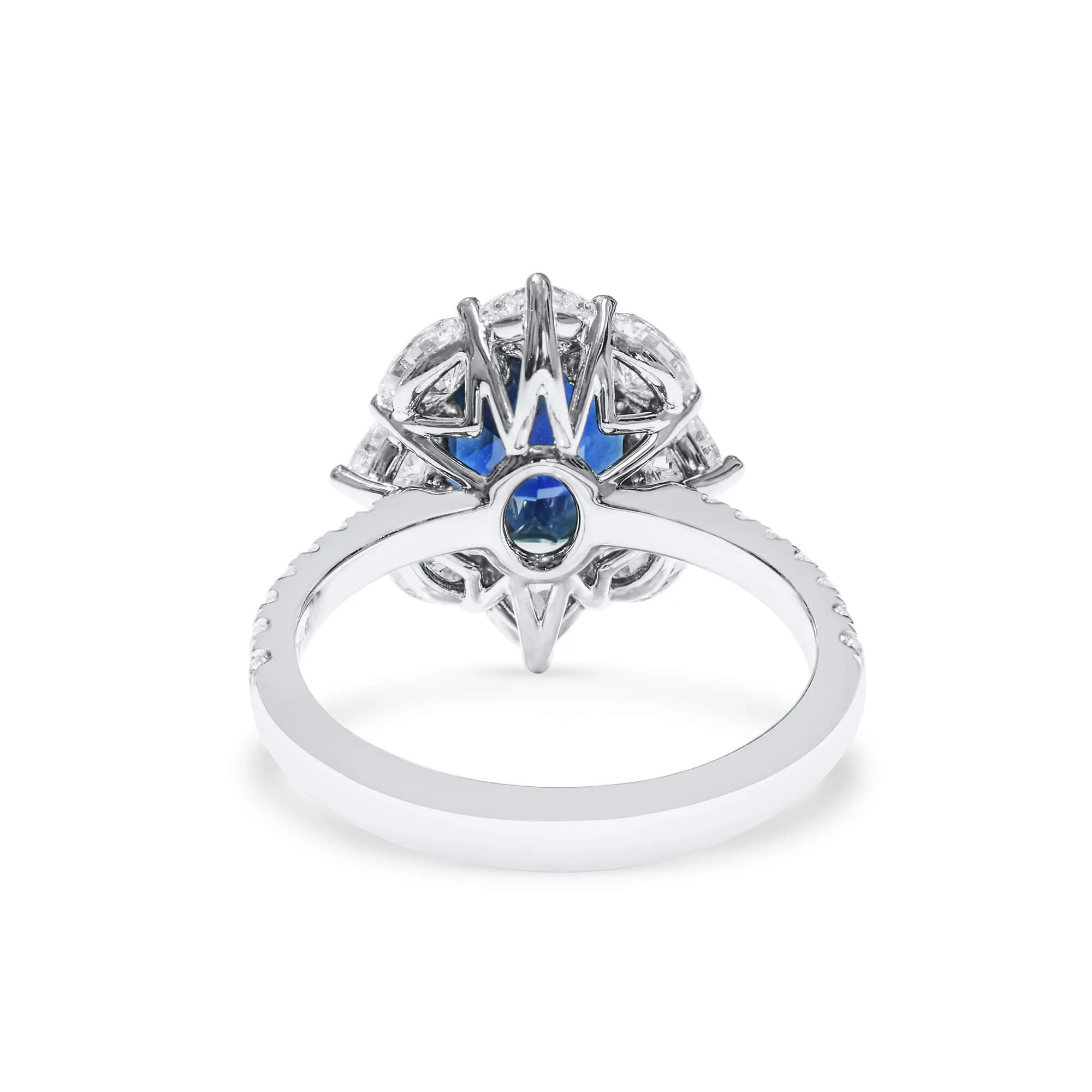 Natural Blue Sapphire Ring, 5.19 Ct. TW, Oval shape EG_LAB Certified,Sapphire Rings