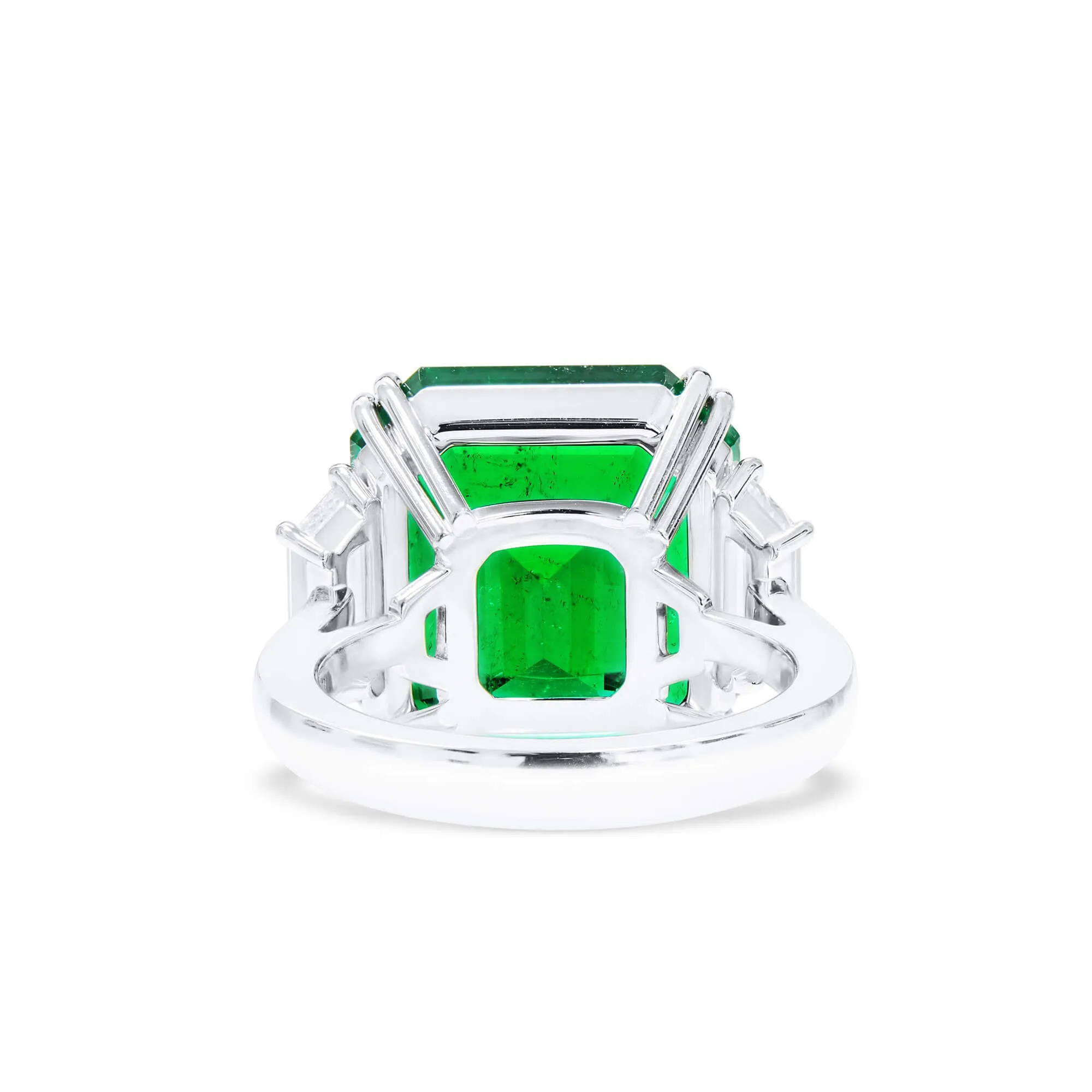 Natural Green Colombia Emerald Ring, 17.20 Ct. TW, Octagonal shape GUBELIN Certified,Emerald Rings