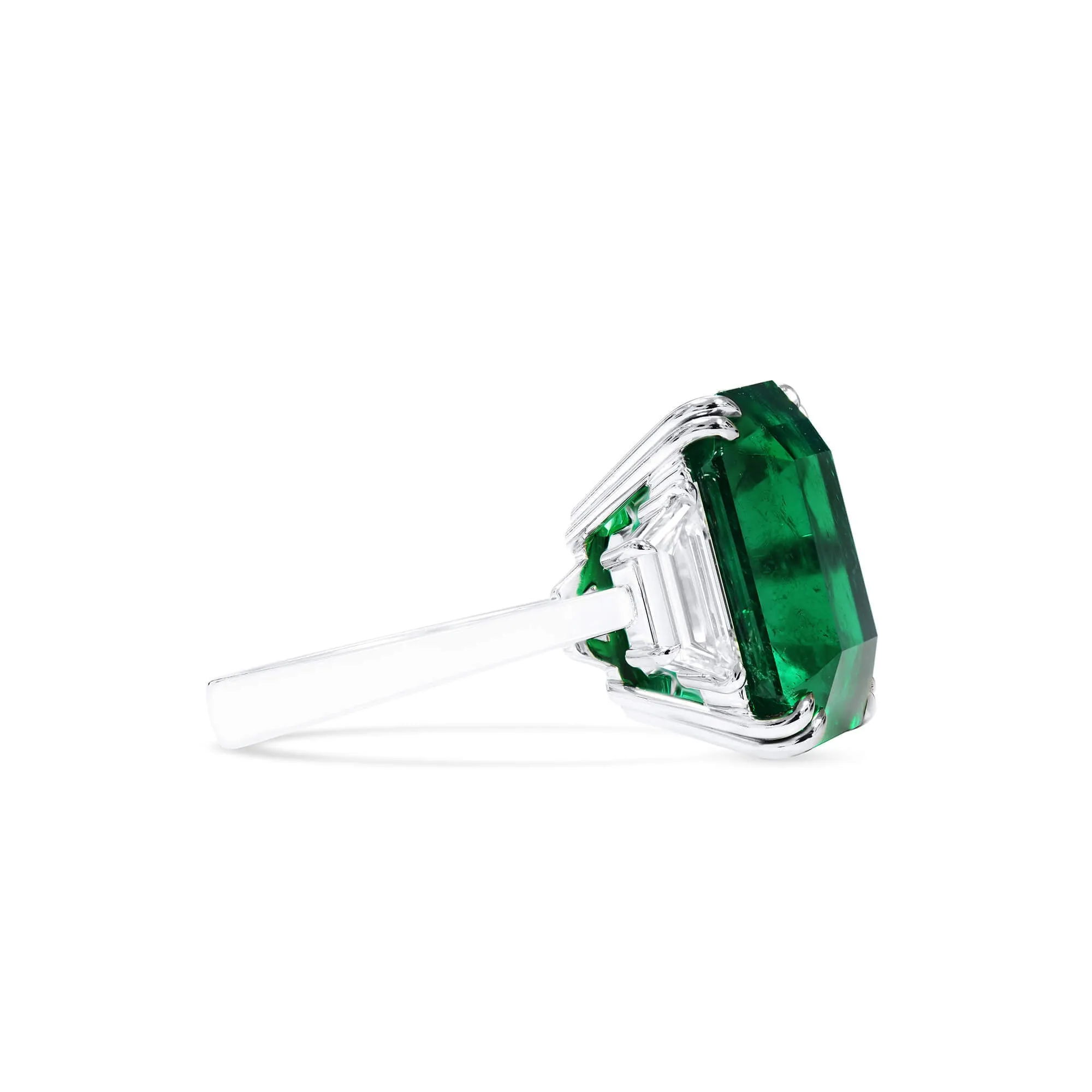 Natural Green Colombia Emerald Ring, 17.20 Ct. TW, Octagonal shape GUBELIN Certified,Emerald Rings