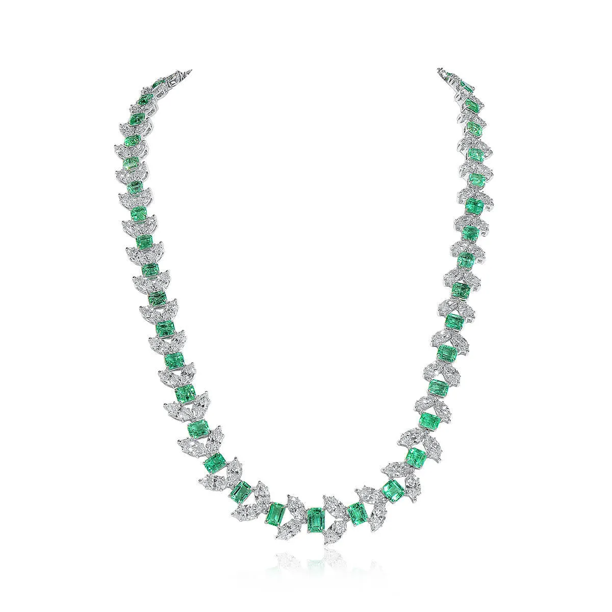 Natural Green Emerald and Diamond Necklace, 20.59 Ct. (46.72 Ct. TW), JCNG05506728,Emerald Pendant