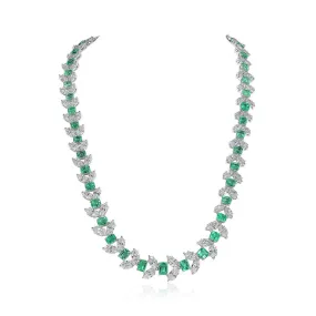 Natural Green Emerald and Diamond Necklace, 20.59 Ct. (46.72 Ct. TW), JCNG05506728,Emerald Pendant
