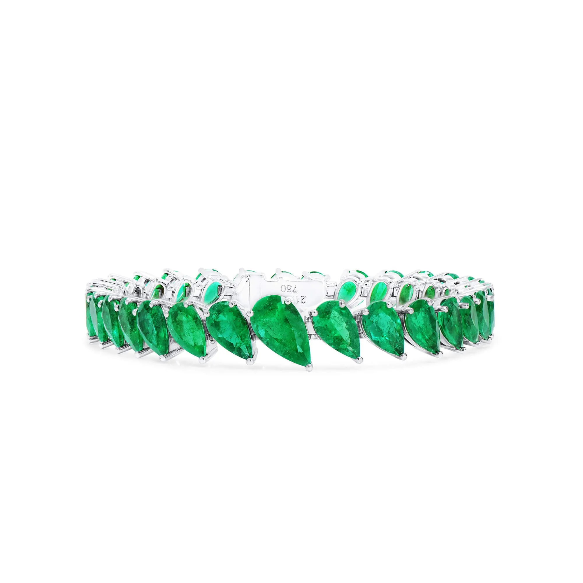 Natural Green Emerald Bracelet, 21.23 Ct. TW, Pear shape GRS Certified,Emerald Bracelet