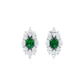 Natural Green Emerald Earrings, 3.09 Ct. TW,Emerald Earrings