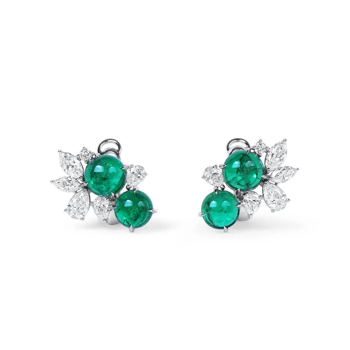 Natural Green Emerald Earrings, 5.79 Ct. TW, Round shape GRS Certified,Emerald Earrings