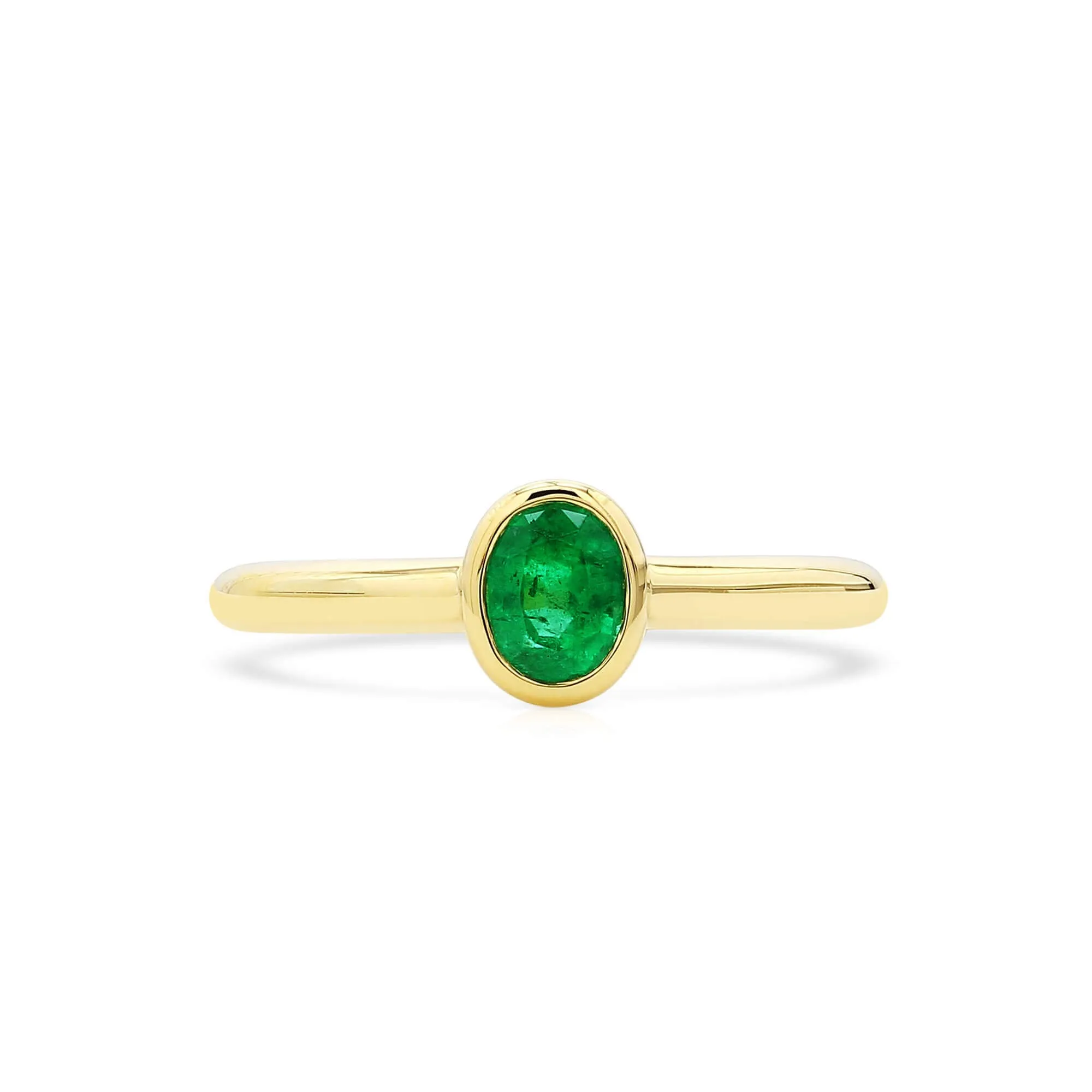 Natural Green Emerald Ring, 0.48 Ct. TW,Emerald Rings