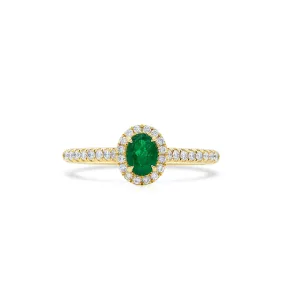 Natural Green Emerald Ring, 0.56 Ct. TW,Emerald Rings