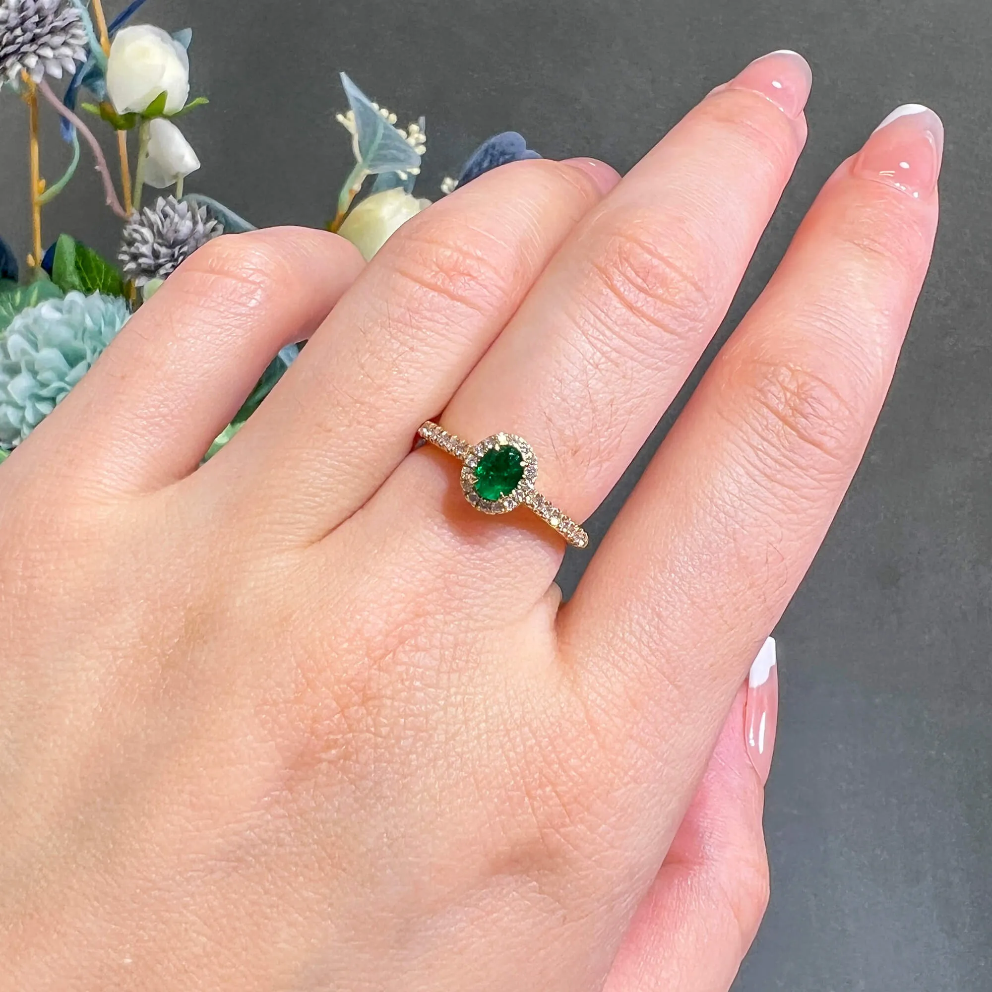 Natural Green Emerald Ring, 0.56 Ct. TW,Emerald Rings