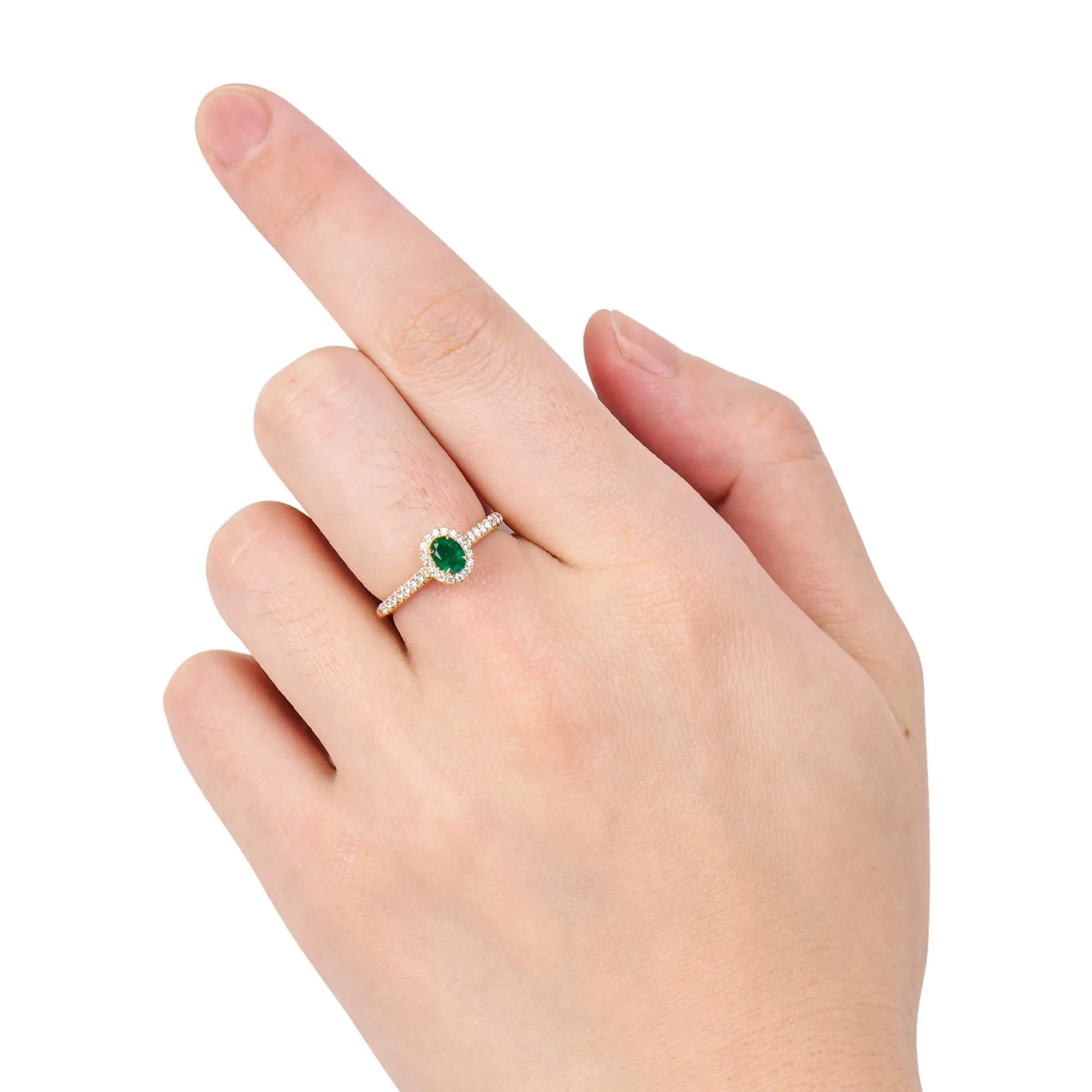 Natural Green Emerald Ring, 0.56 Ct. TW,Emerald Rings