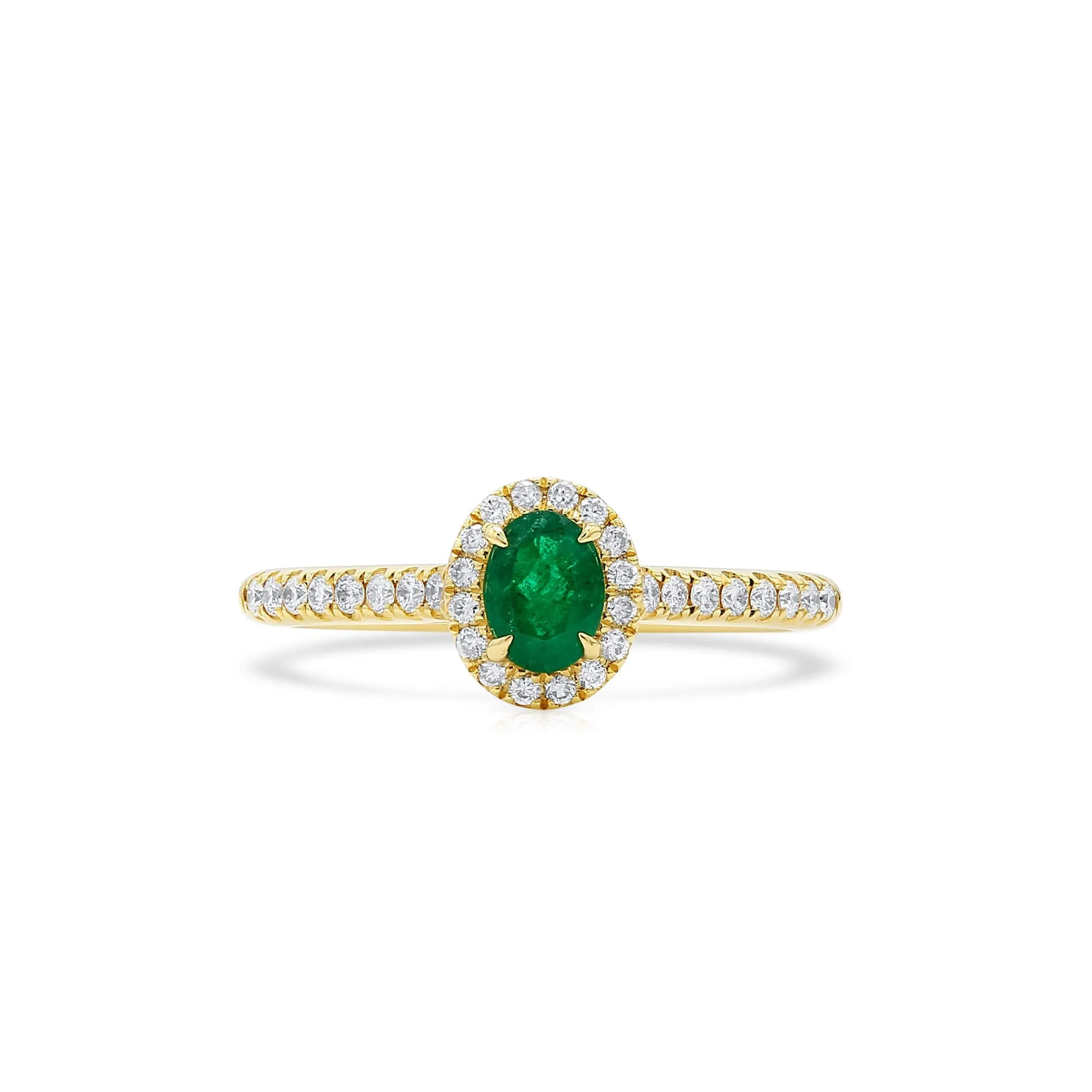 Natural Green Emerald Ring, 0.56 Ct. TW,Emerald Rings