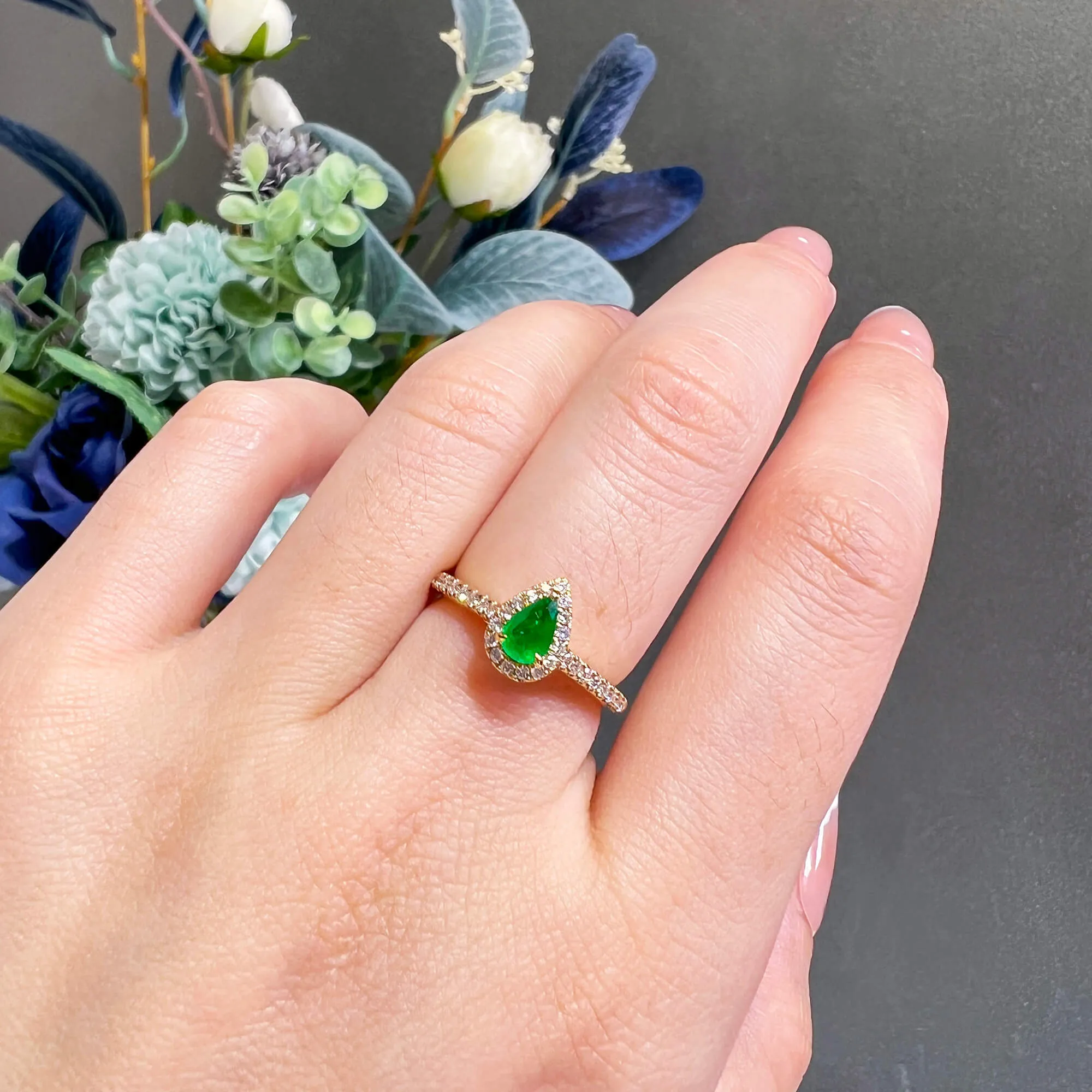 Natural Green Emerald Ring, 0.57 Ct. TW,Emerald Rings
