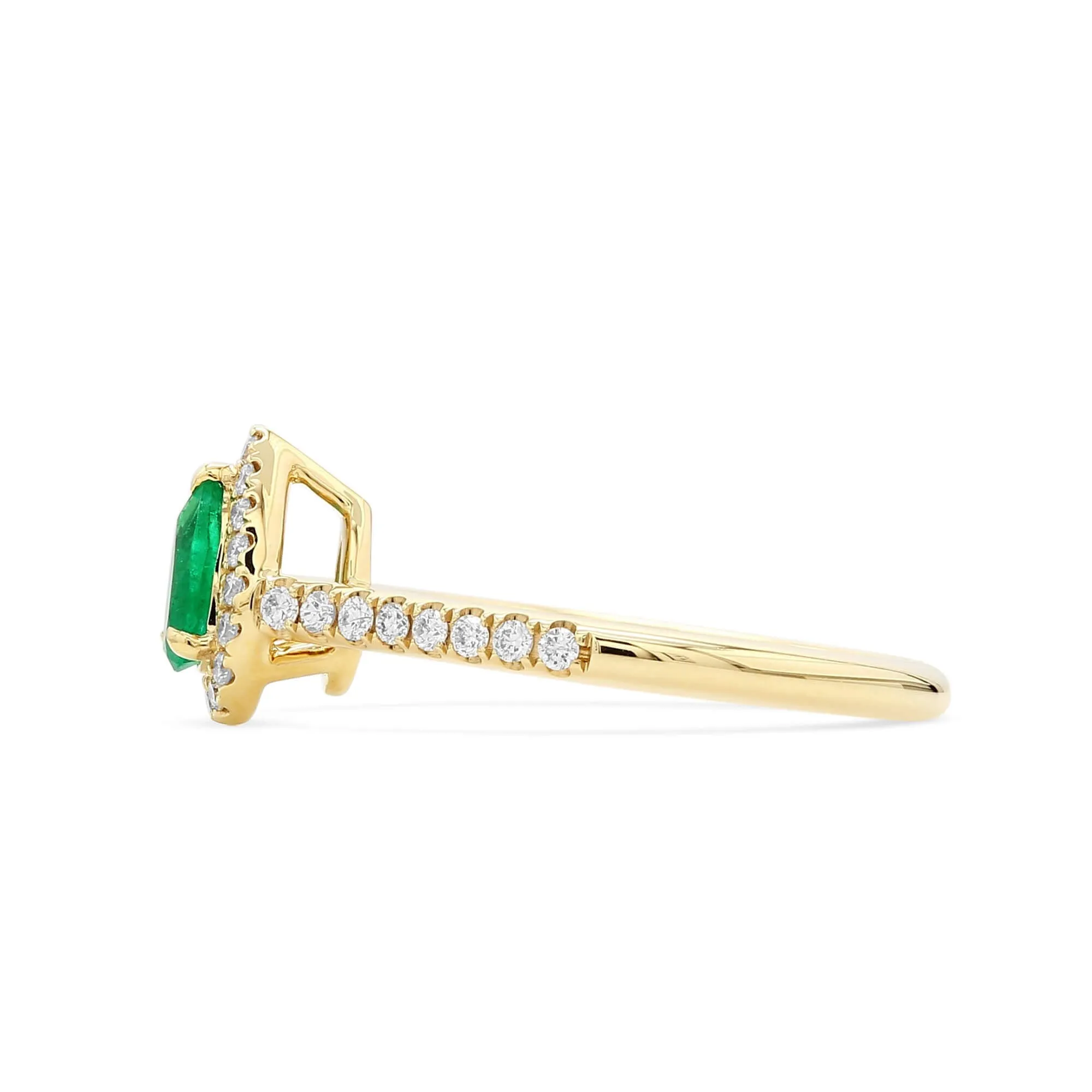 Natural Green Emerald Ring, 0.57 Ct. TW,Emerald Rings