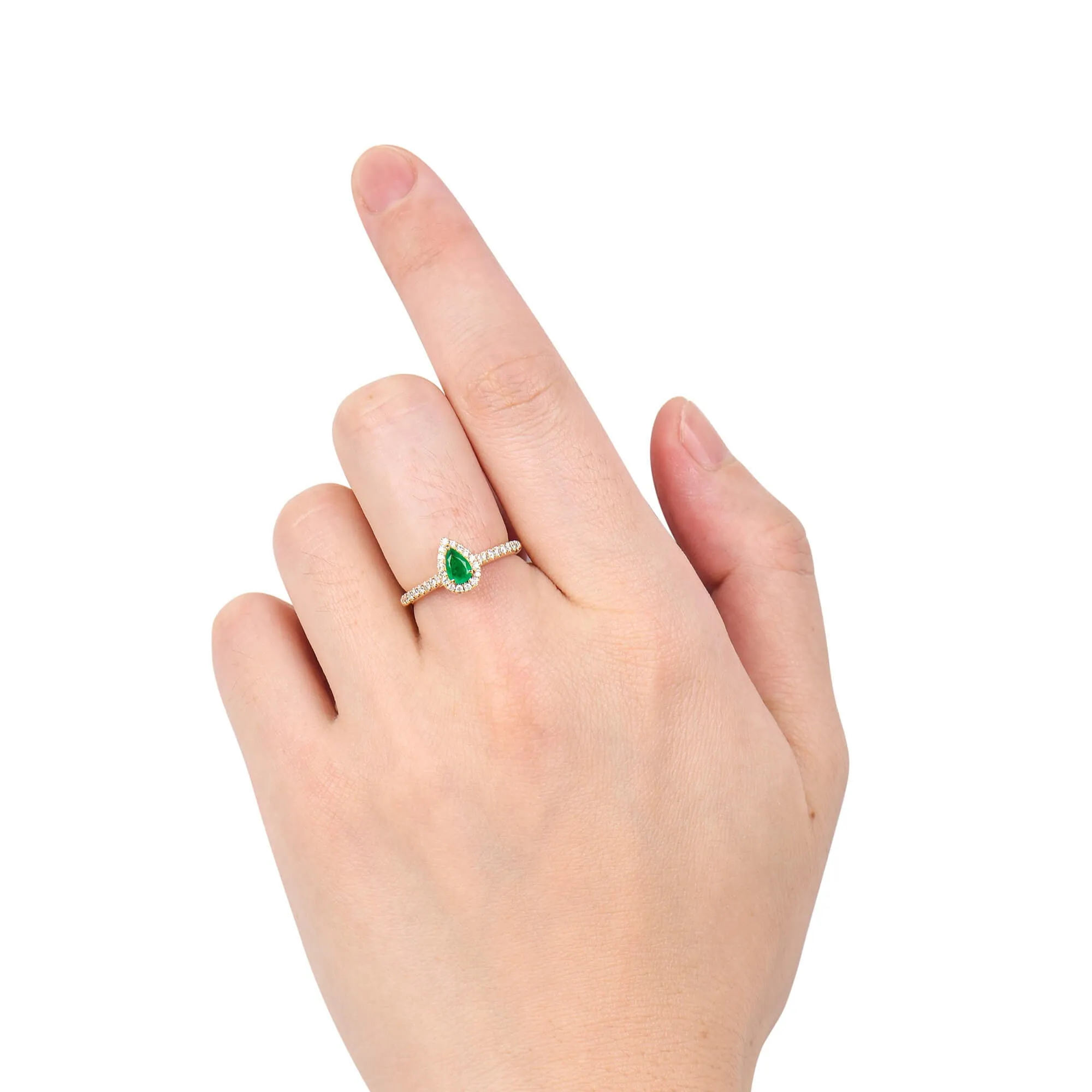 Natural Green Emerald Ring, 0.57 Ct. TW,Emerald Rings