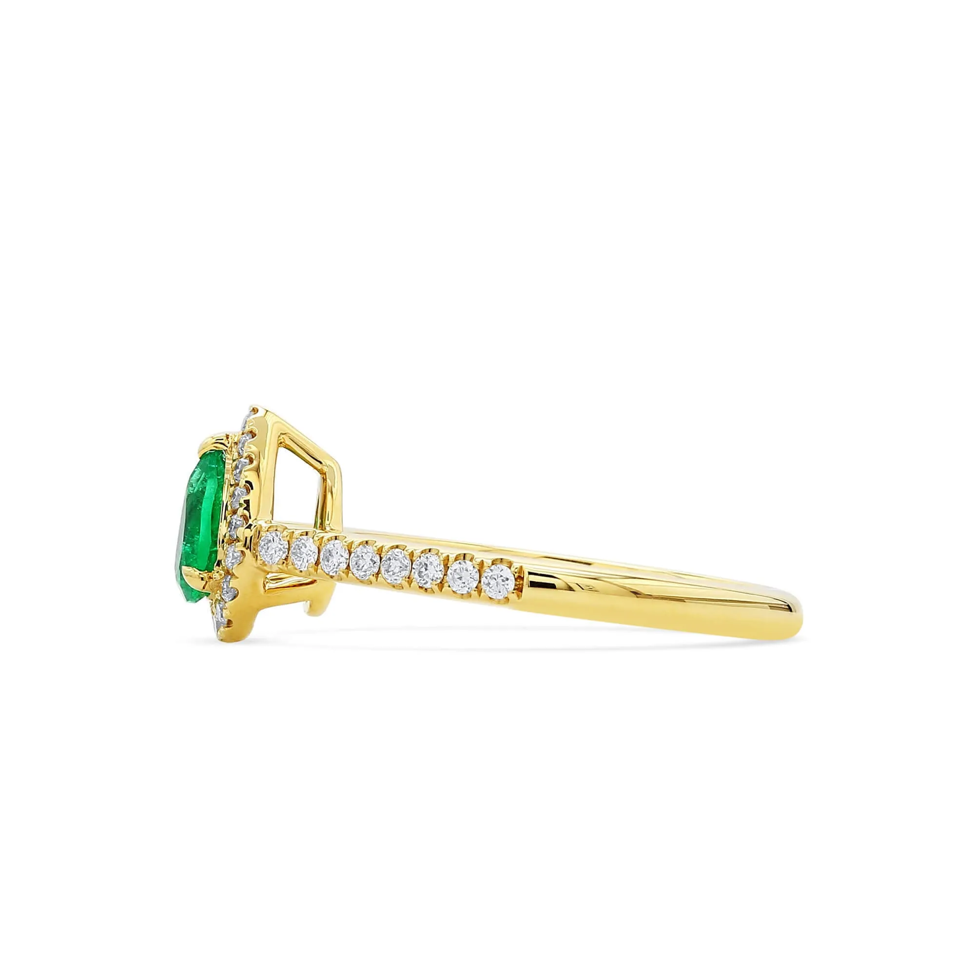 Natural Green Emerald Ring, 0.63 Ct. TW,Emerald Rings