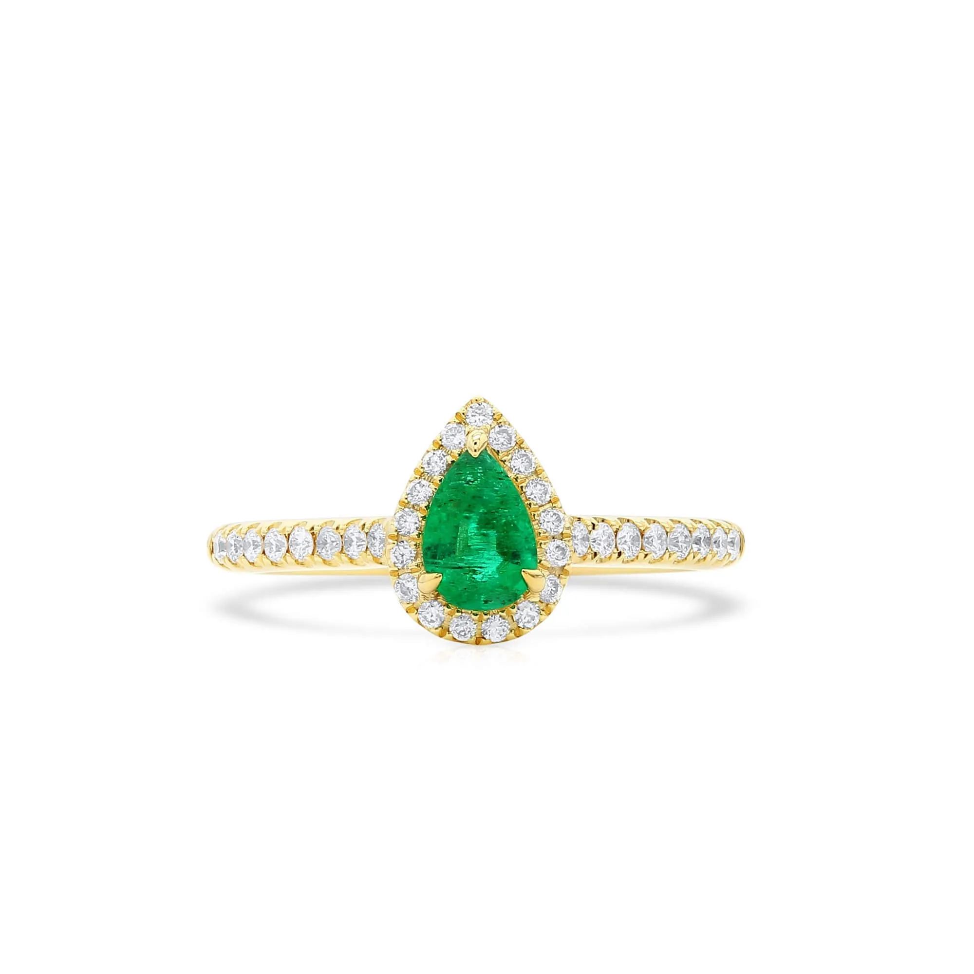 Natural Green Emerald Ring, 0.63 Ct. TW,Emerald Rings