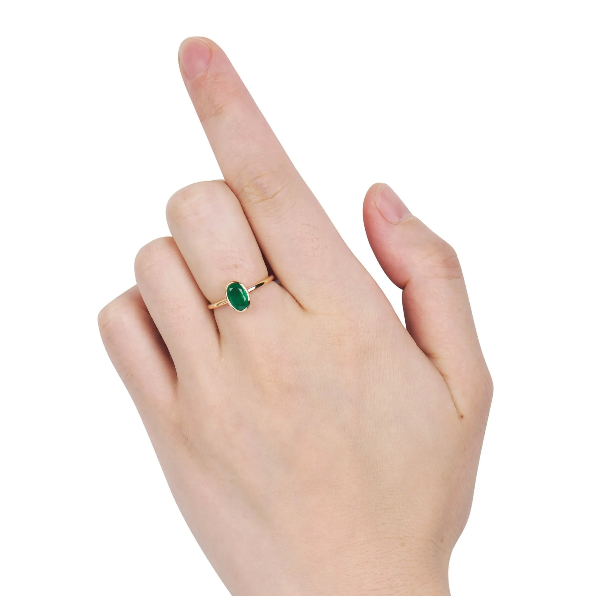 Natural Green Emerald Ring, 0.91 Ct. TW,Emerald Rings