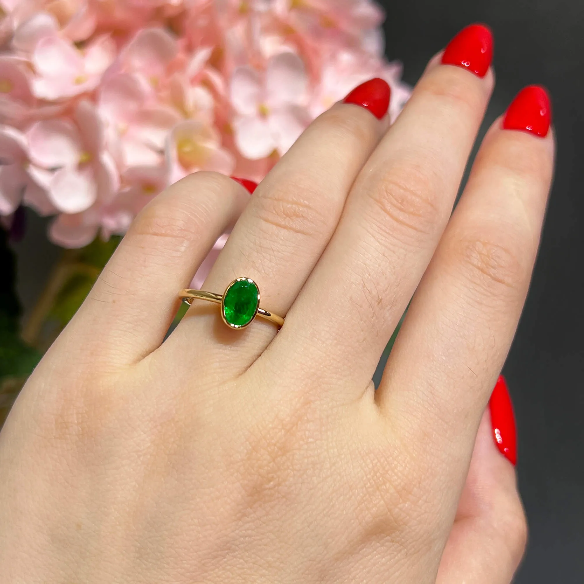 Natural Green Emerald Ring, 0.91 Ct. TW,Emerald Rings