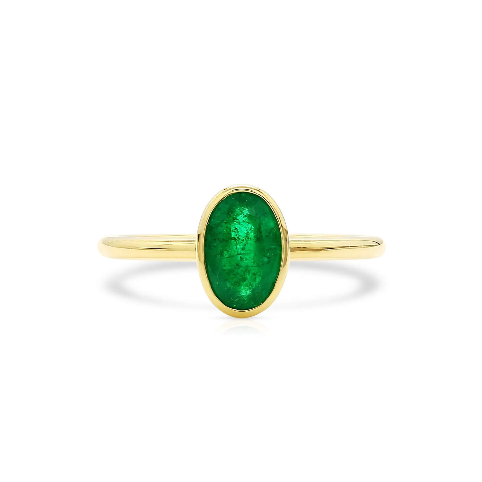 Natural Green Emerald Ring, 0.91 Ct. TW,Emerald Rings