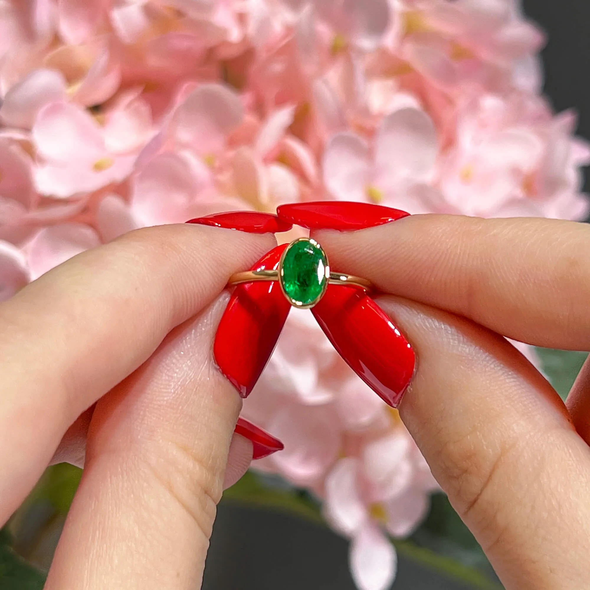 Natural Green Emerald Ring, 0.91 Ct. TW,Emerald Rings