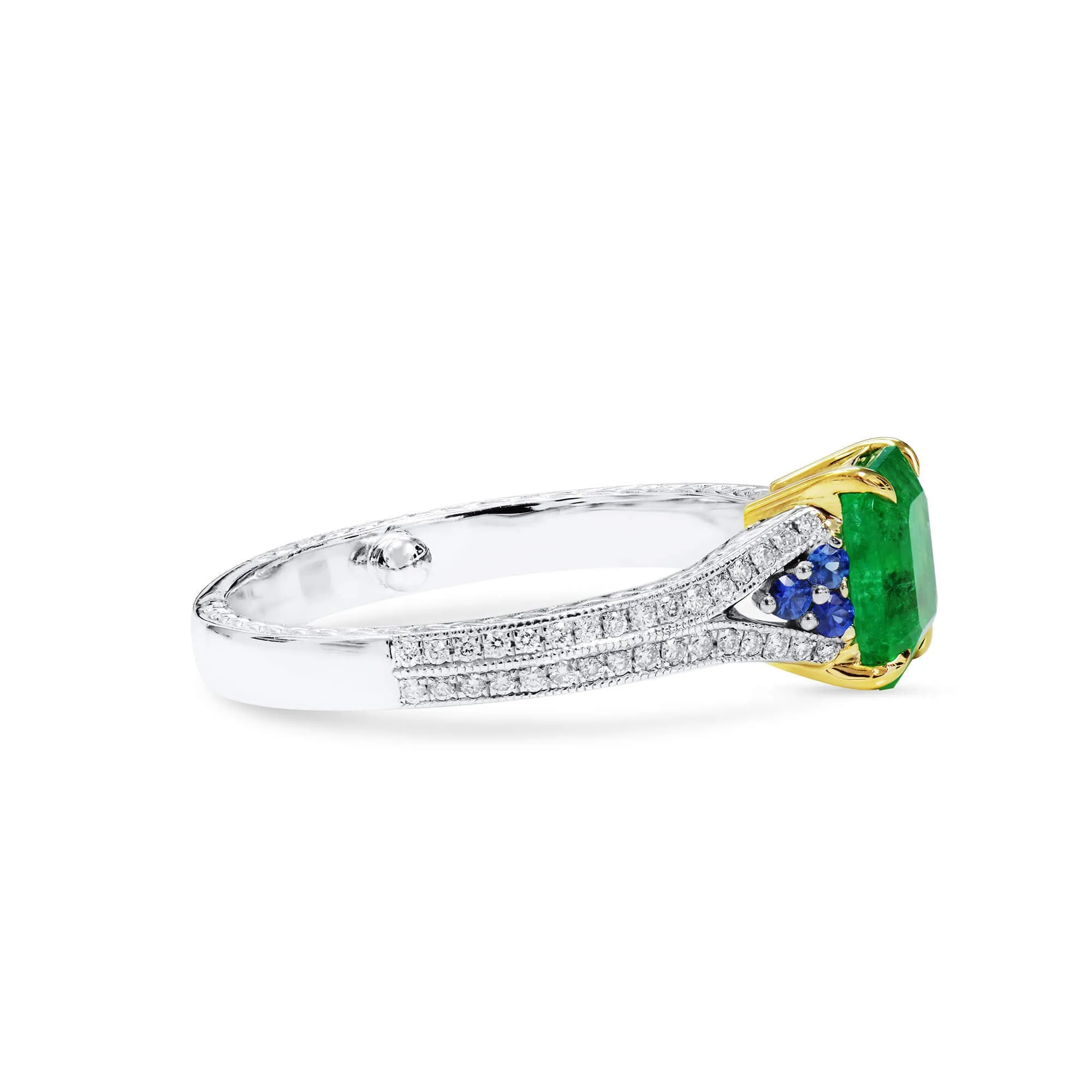 Natural Green Emerald Ring, 2.08 Ct. TW,Emerald Rings