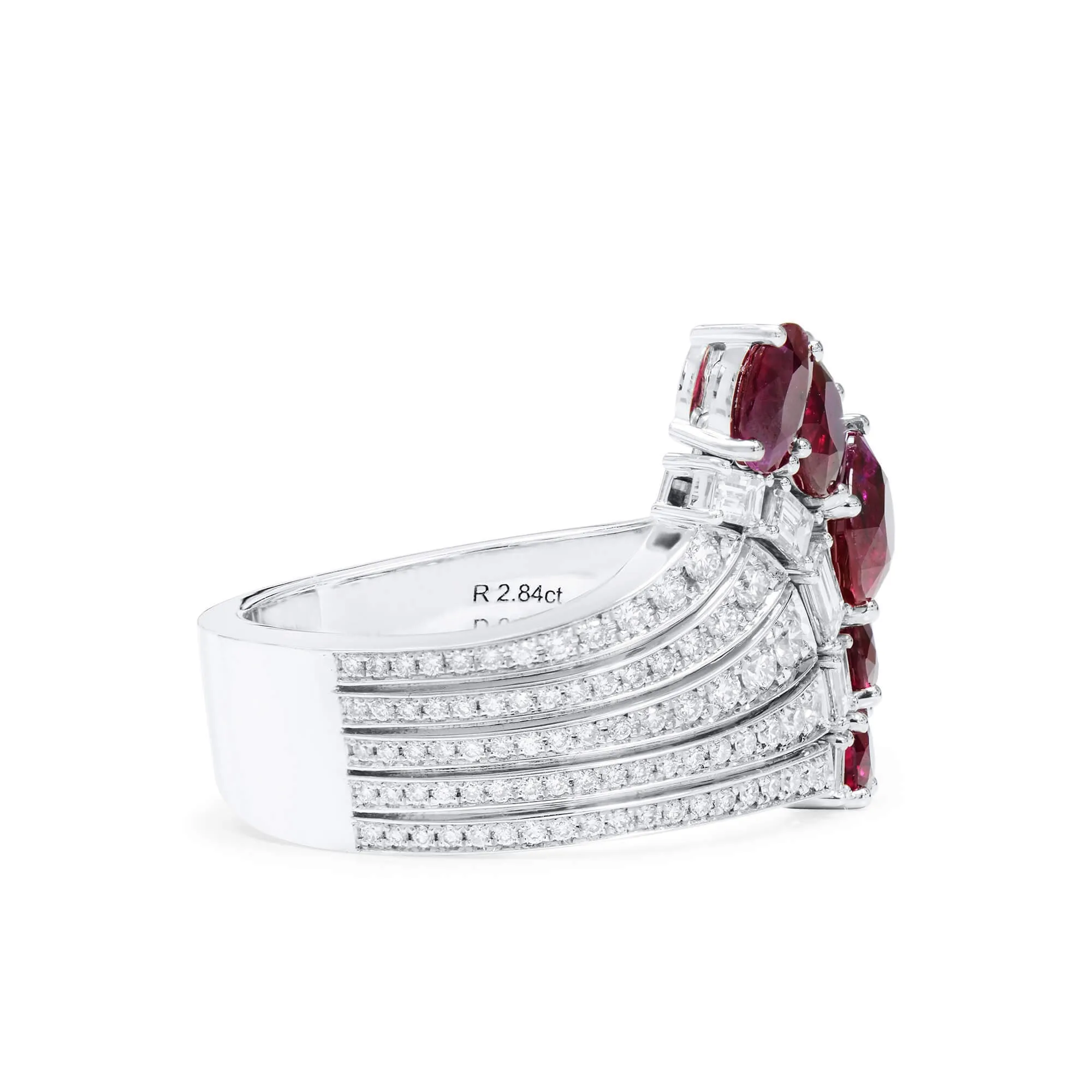 Natural Pigeons blood Burma Ruby Ring, 2.84 Ct. (3.55 Ct. TW), GRS2021-082079, Unheated,Ruby Rings