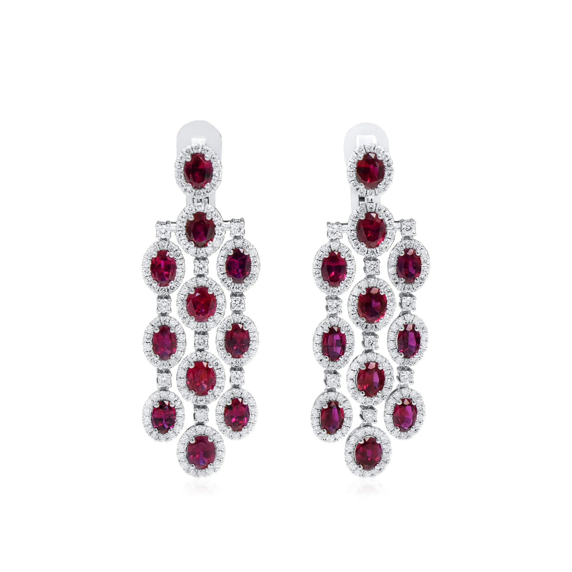 Natural Red Madagascar Ruby Earrings, 10.62 Ct. TW, C.DUNAIGRE Certified, unheated,Ruby Earrings