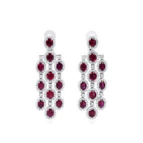 Natural Red Madagascar Ruby Earrings, 10.62 Ct. TW, C.DUNAIGRE Certified, unheated,Ruby Earrings
