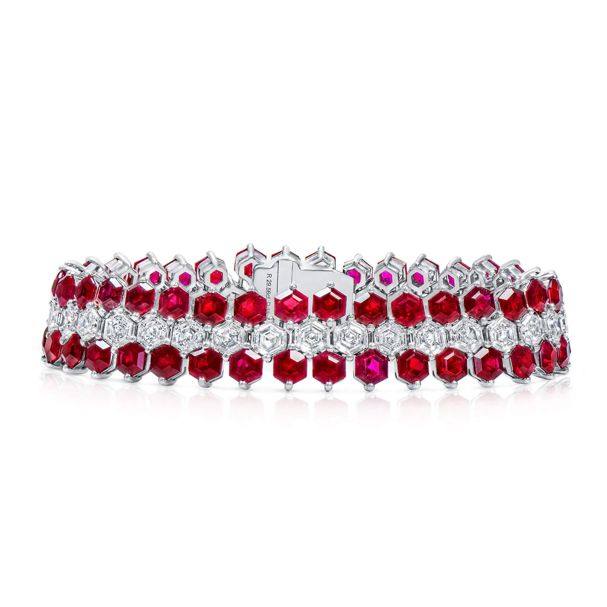 Natural Red Ruby Bracelet, 41.10 Ct. TW,Ruby Bracelet