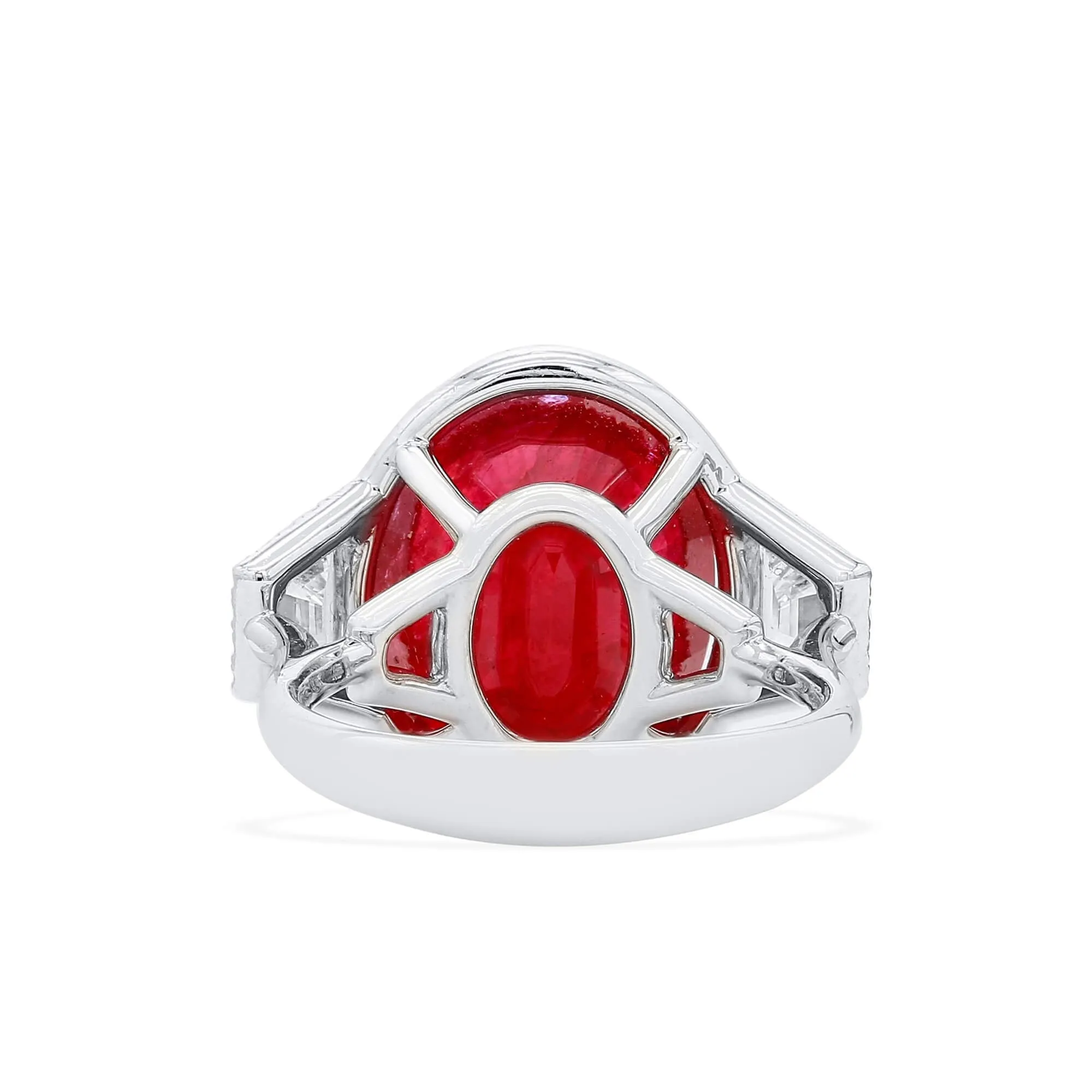Natural Red Ruby Ring, 15.85 Ct. TW, Oval shape GRS Certified,Ruby Rings