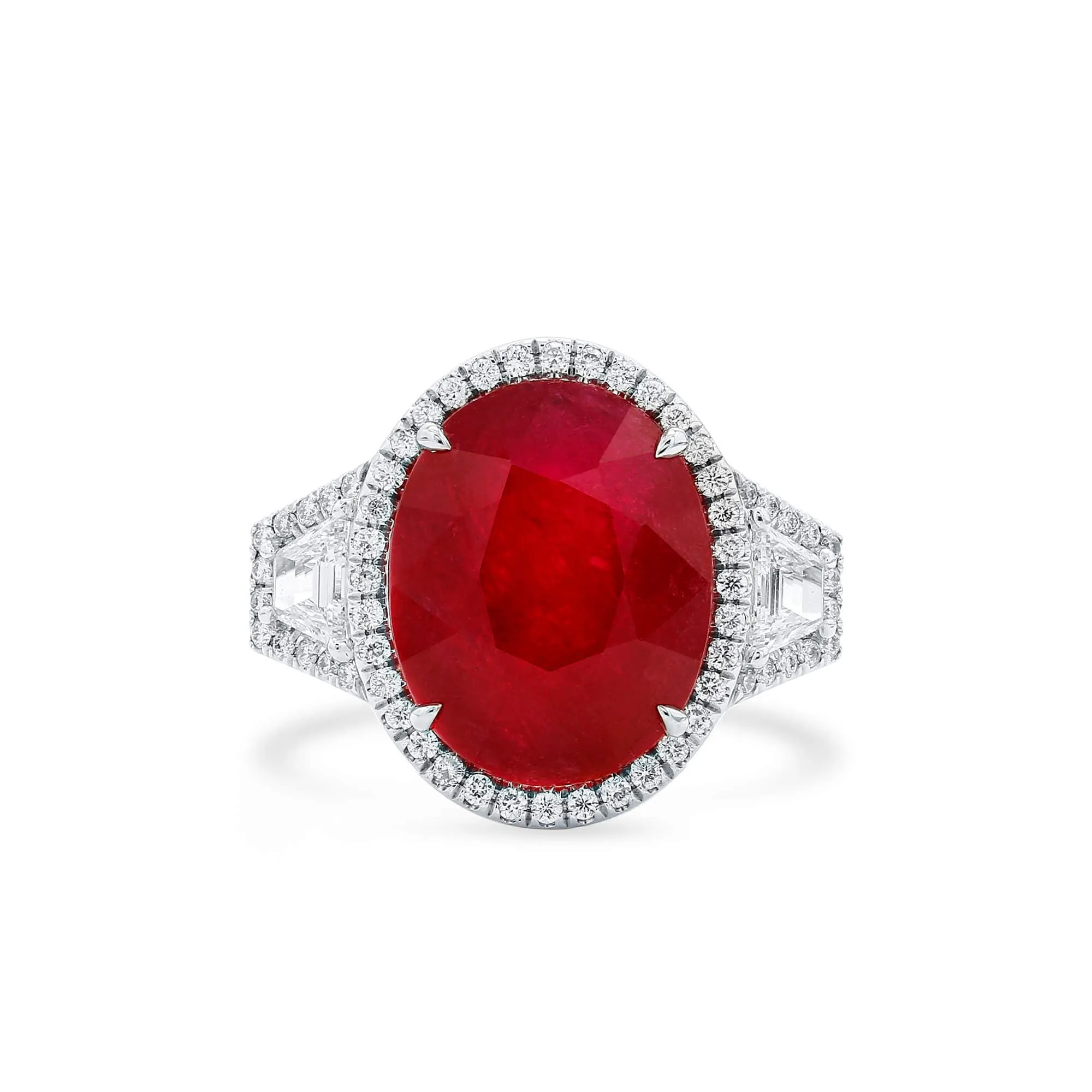 Natural Red Ruby Ring, 15.85 Ct. TW, Oval shape GRS Certified,Ruby Rings