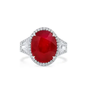 Natural Red Ruby Ring, 15.85 Ct. TW, Oval shape GRS Certified,Ruby Rings