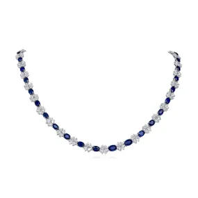 Natural Royal Blue Burma Sapphire And Diamond Necklace, 17.34 Ct. (33.03 Ct. TW), 26615505, Unheated,Sapphire Necklace