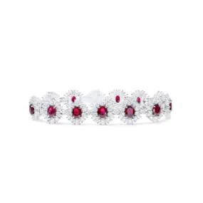 Natural Ruby And Diamond Bracelet ,  8.71 Ct. (18.84 Ct. TW), GRS Certified, Burma, Unheated,Ruby Bracelet