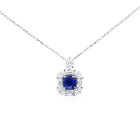 Natural Vivid Blue Burma Sapphire Pendant, 3.05 Ct. TW, Oval shape GRS Certified,Sapphire Necklace
